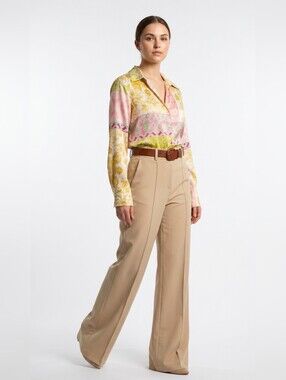 INC International Concepts Tan Wide-Leg High-Rise Trousers